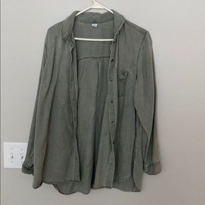 Light green button up